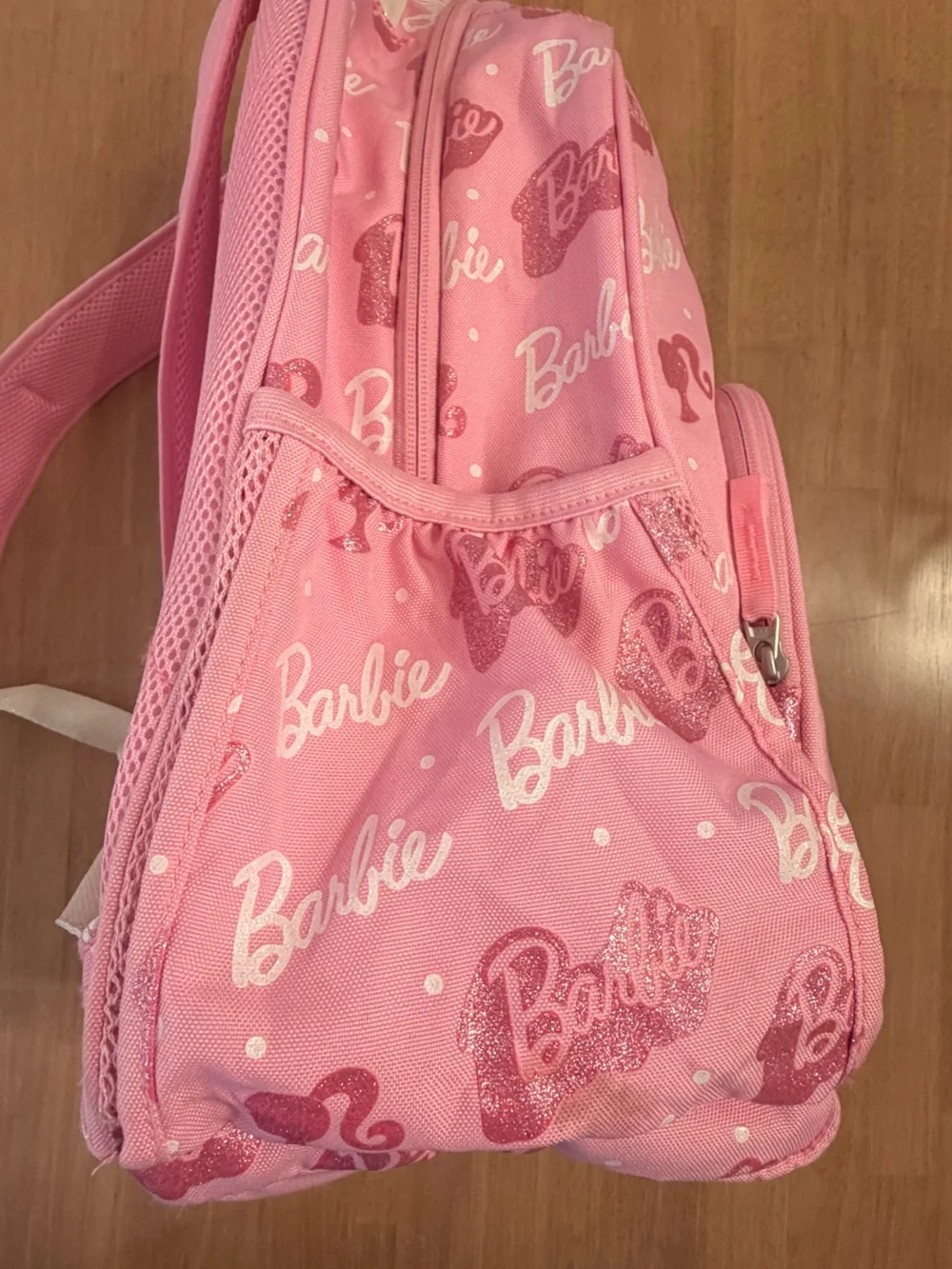 Barbie Pottery Barn Kids Mackenzie Pink Glitter Logo Kids Backpack Large